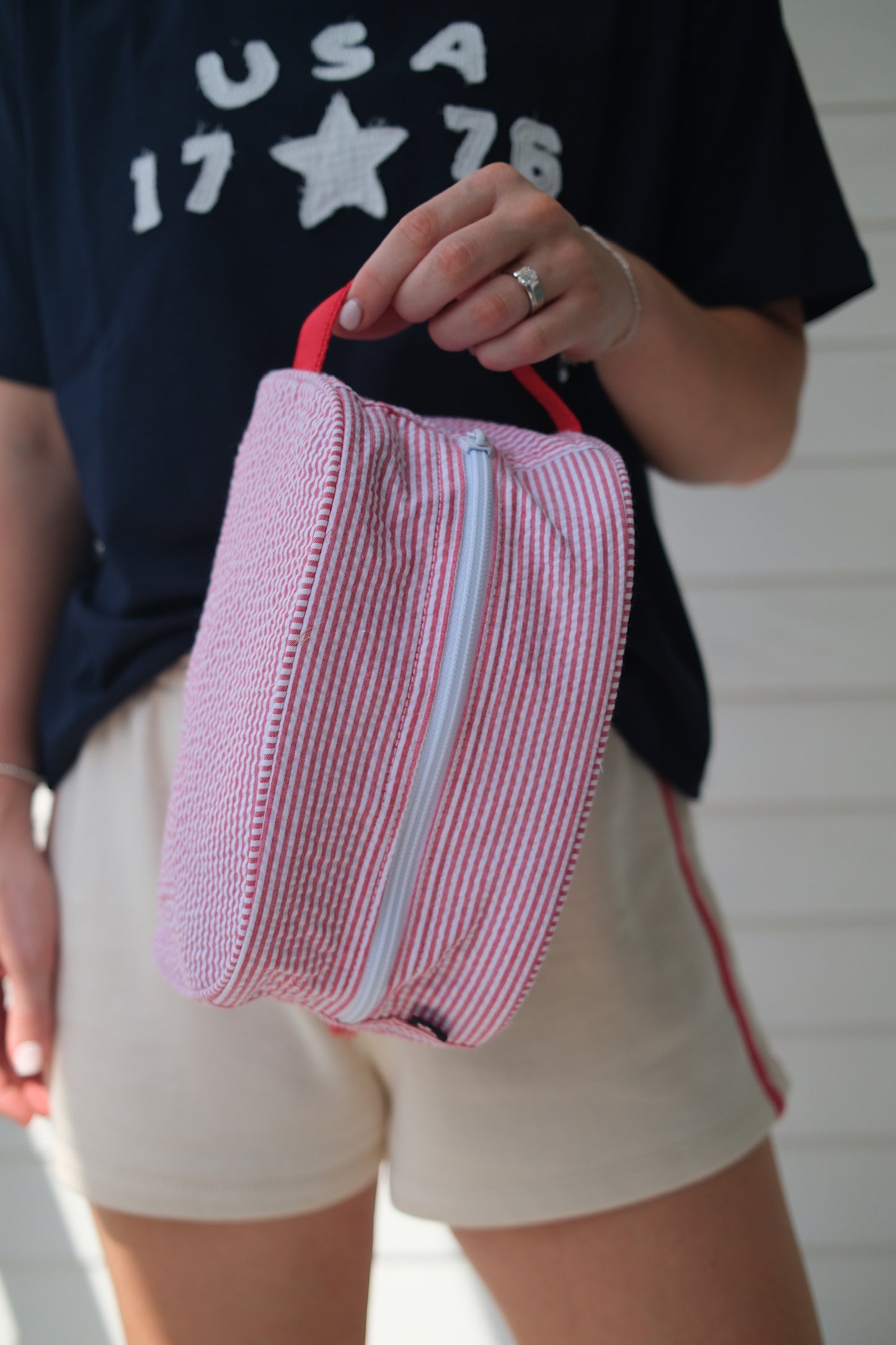 Red Seersucker Toiletry