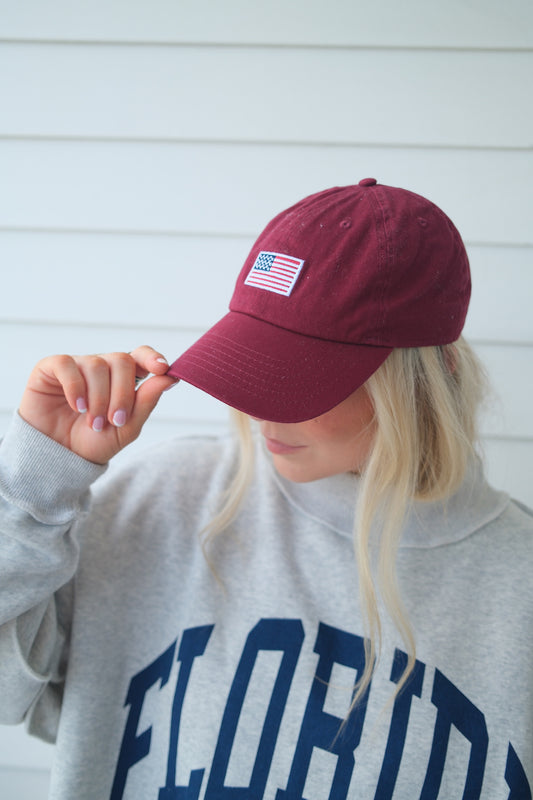 Flag Cap Dark Red
