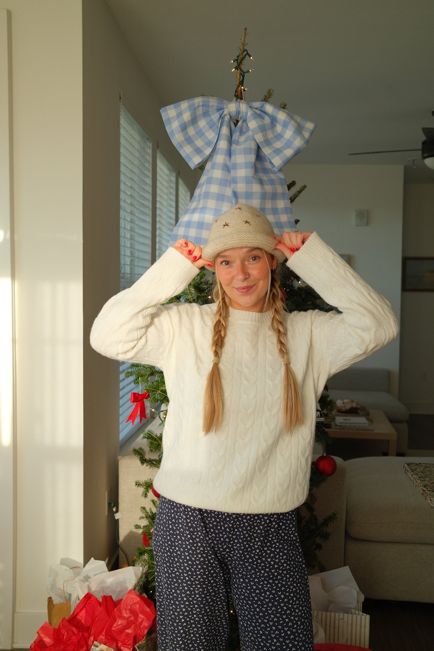 White Cable Knit Sweater