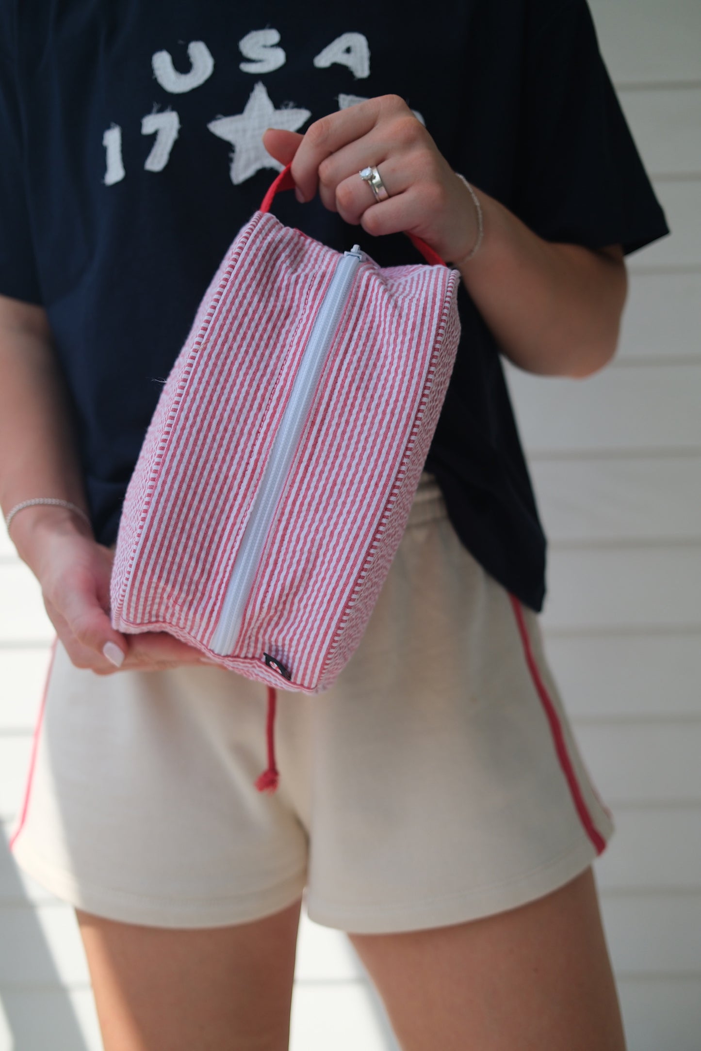 Red Seersucker Toiletry