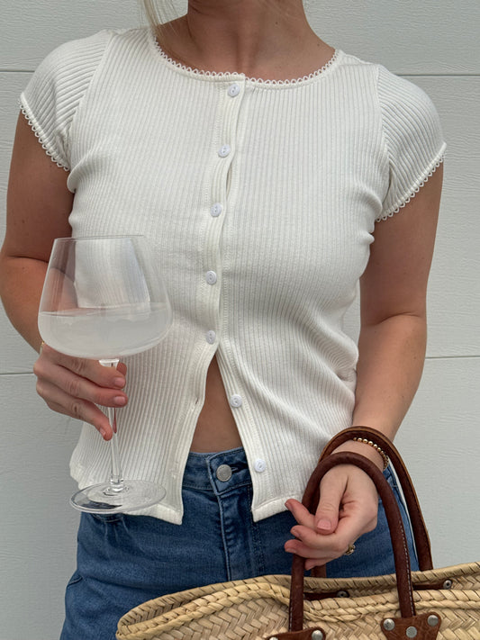 Beach House Tee in Pearl White