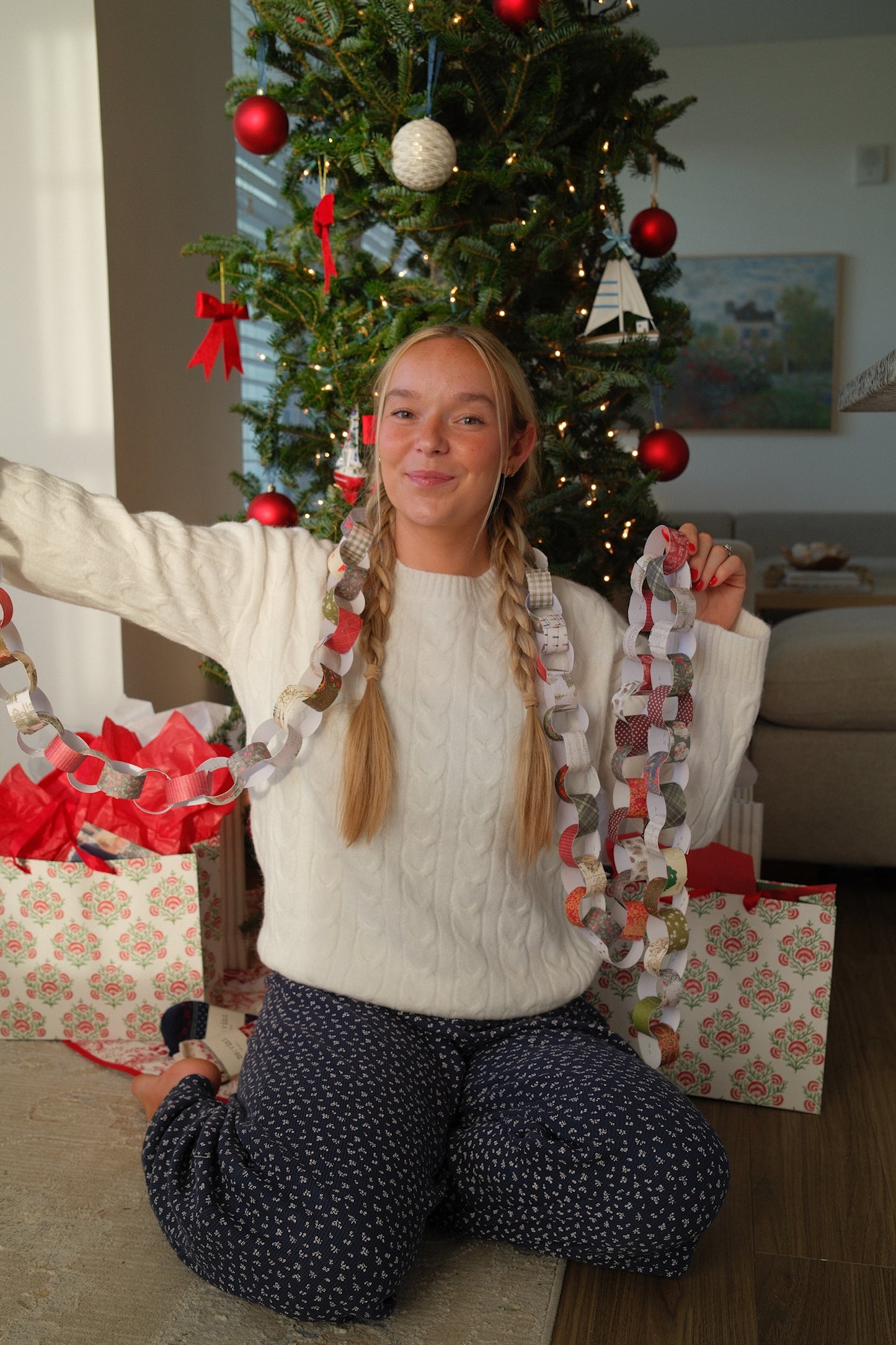 White Cable Knit Sweater