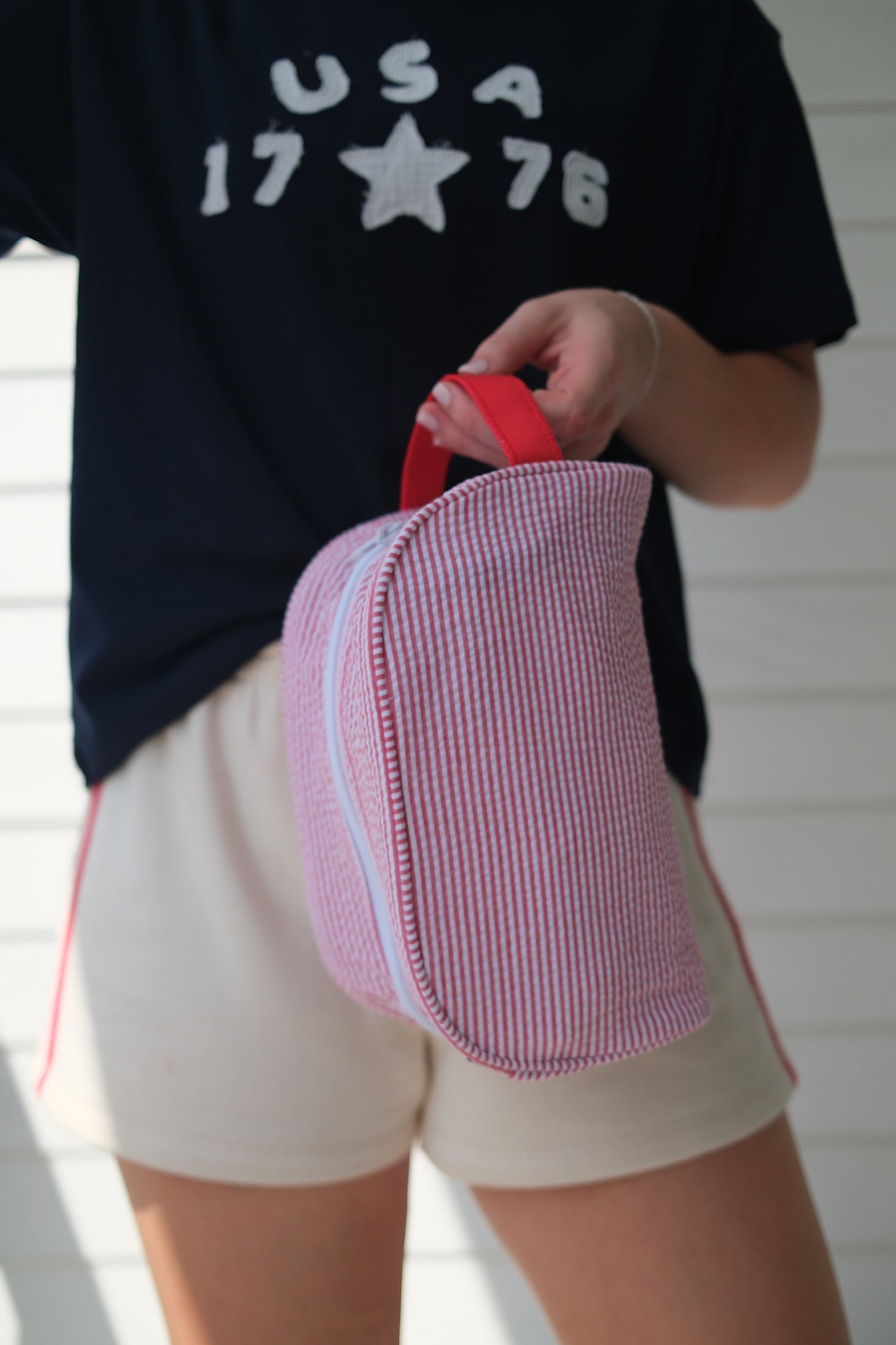 Red Seersucker Toiletry