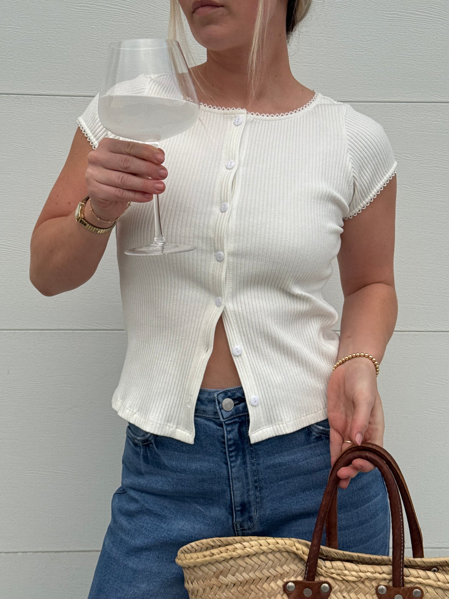 Beach House Tee in Pearl White