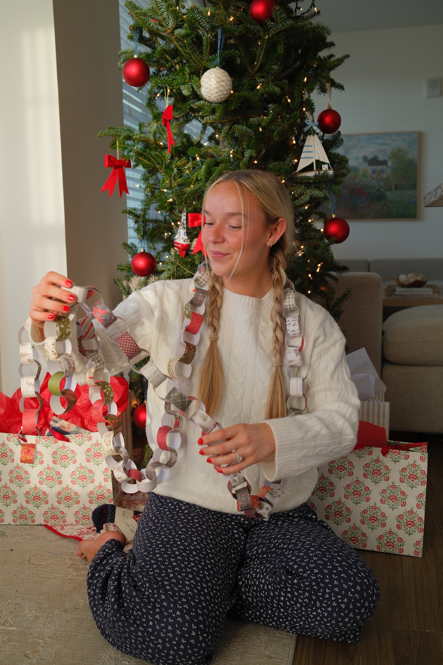 White Cable Knit Sweater