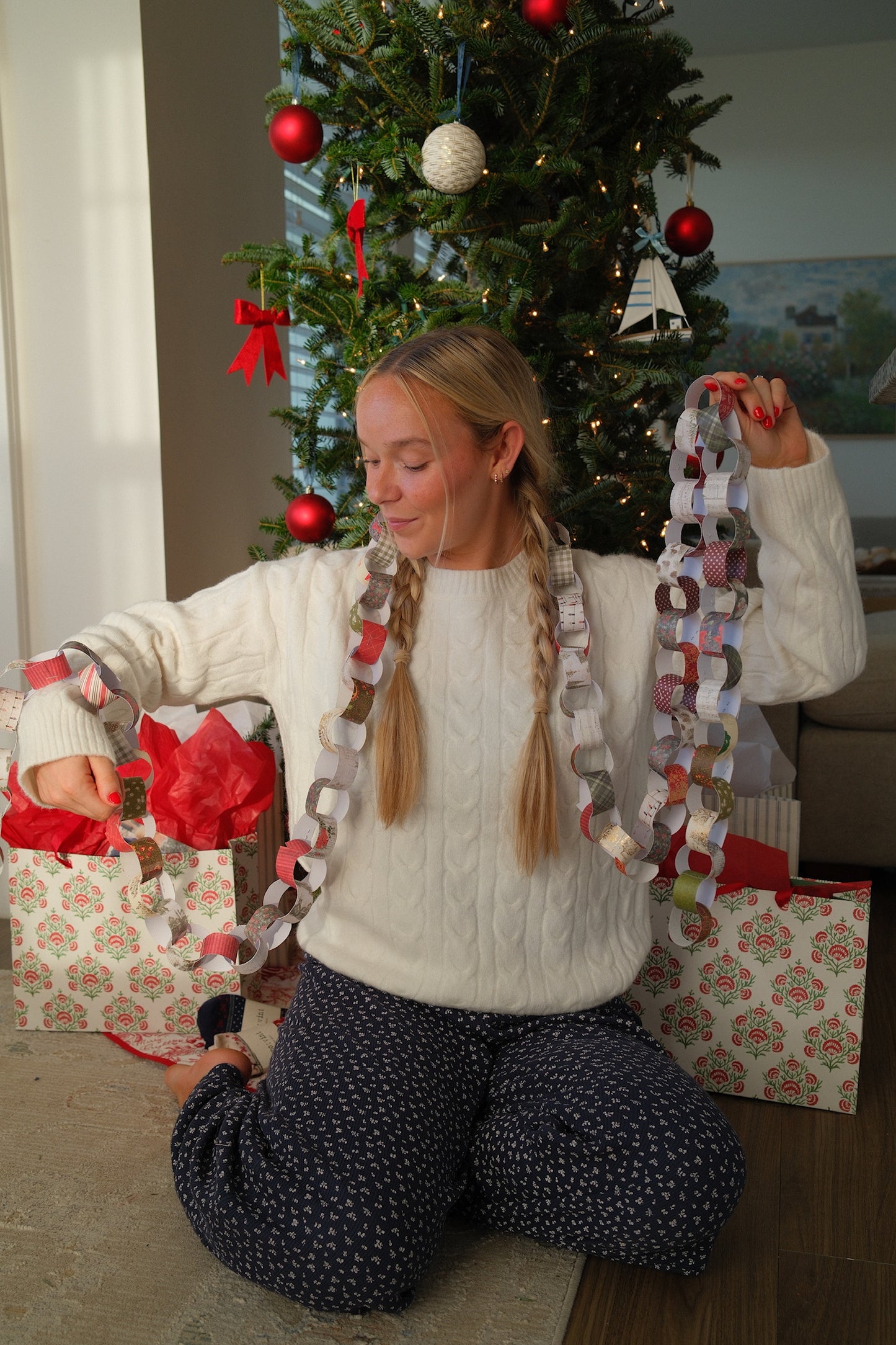 White Cable Knit Sweater