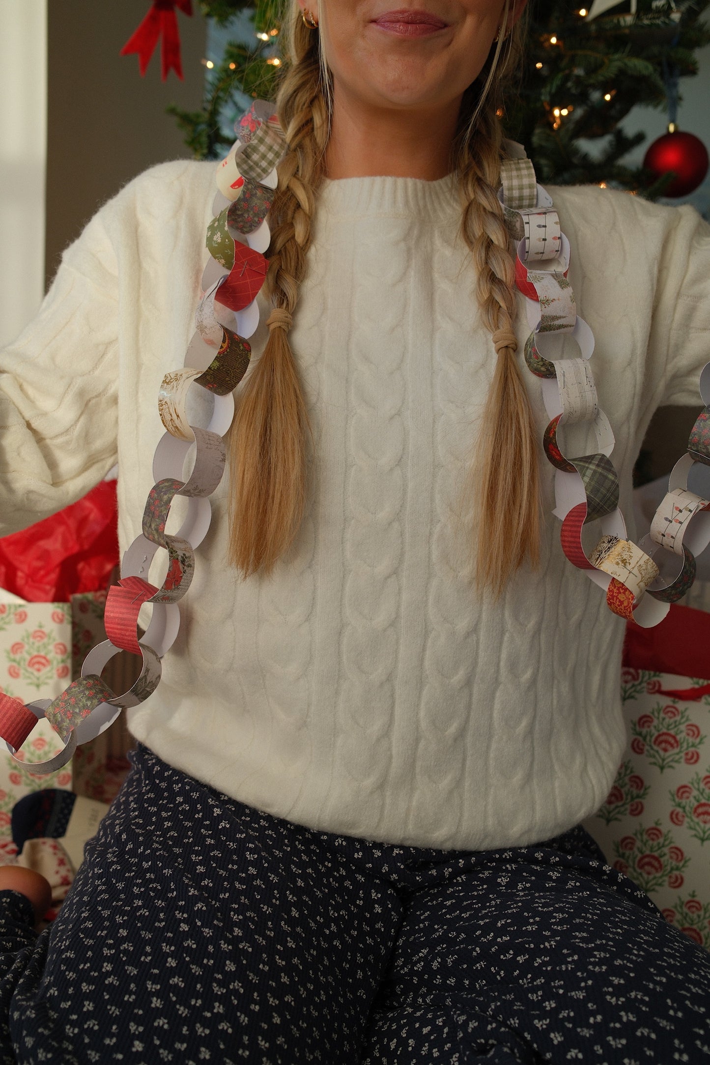 White Cable Knit Sweater