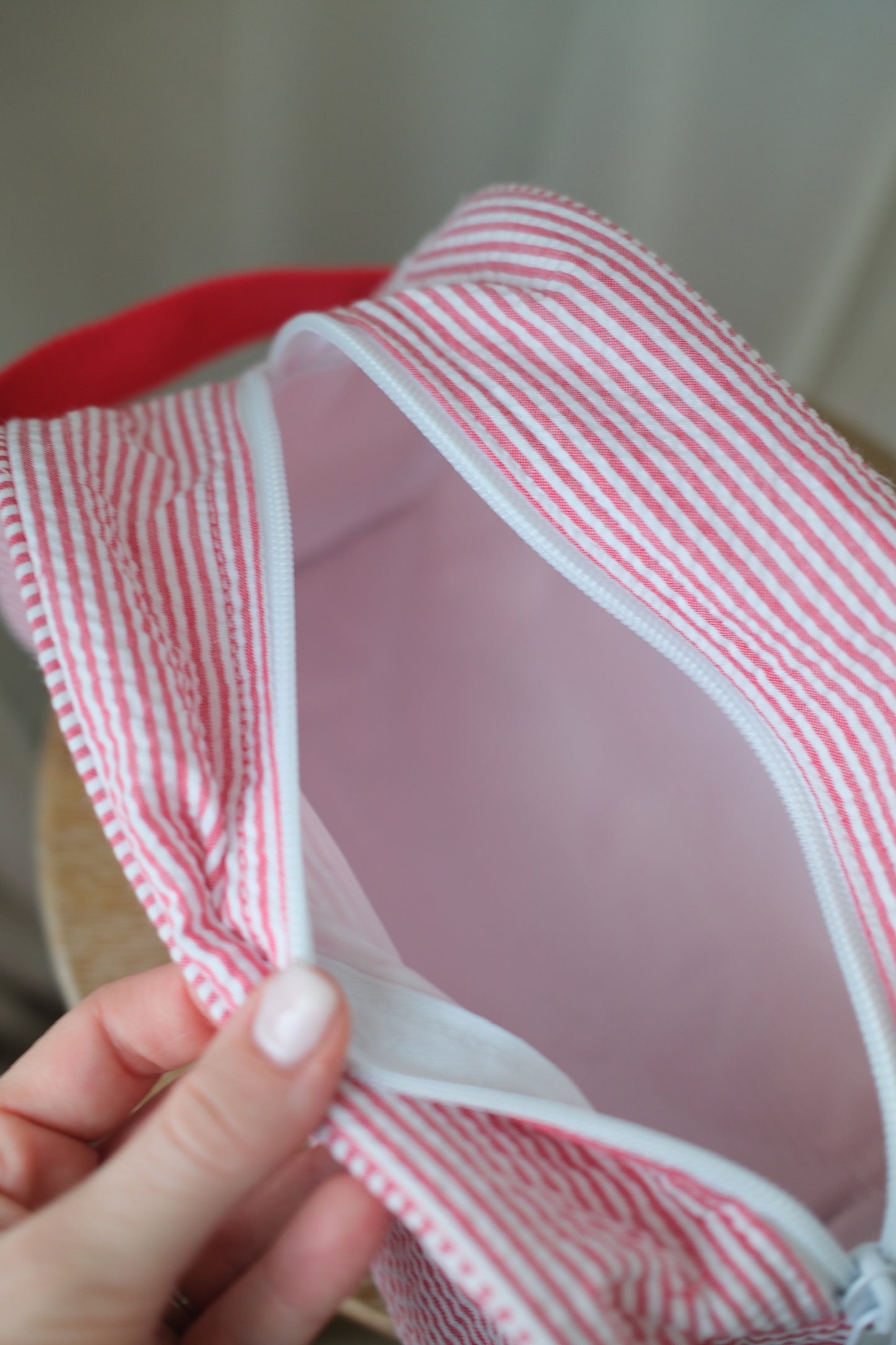 Red Seersucker Toiletry