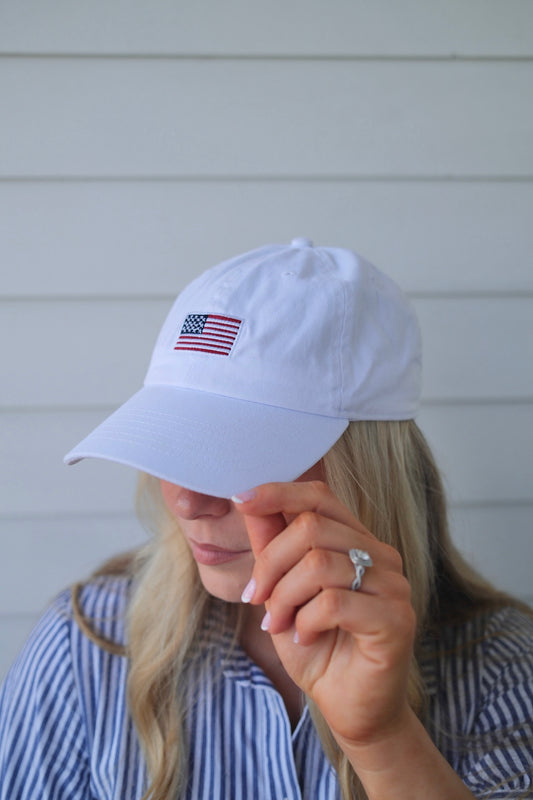 Flag Cap White