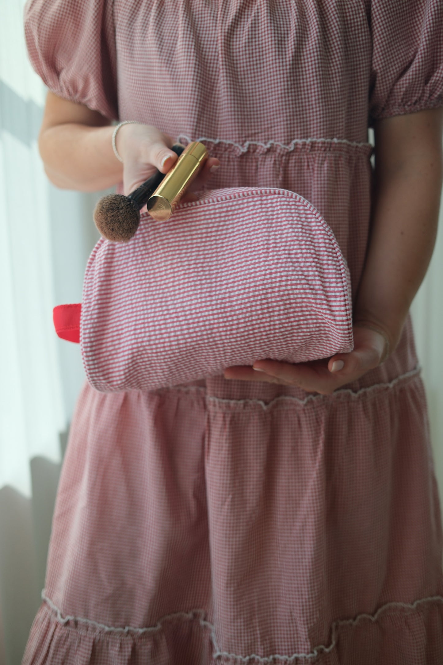 Red Seersucker Toiletry