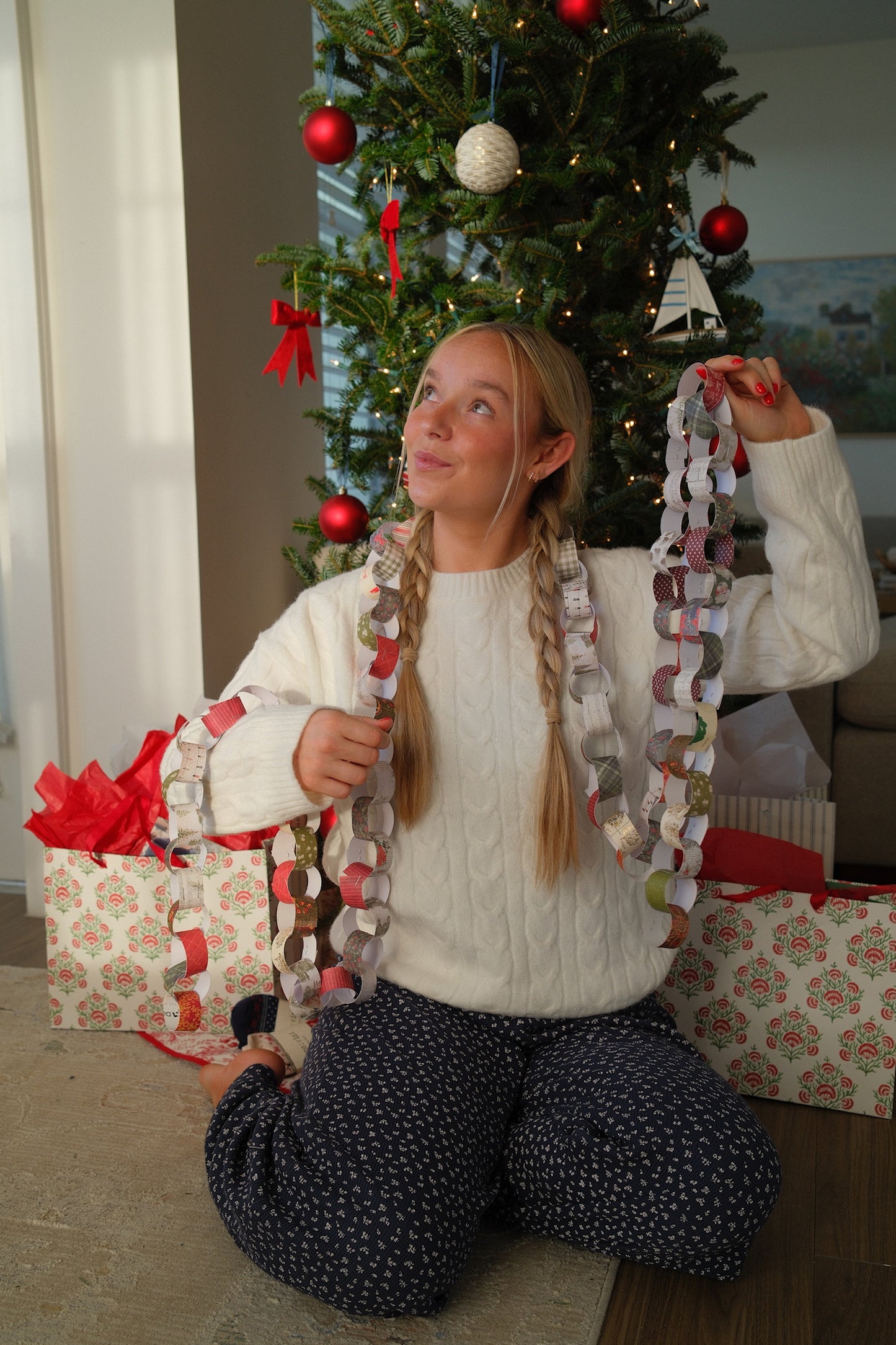 White Cable Knit Sweater